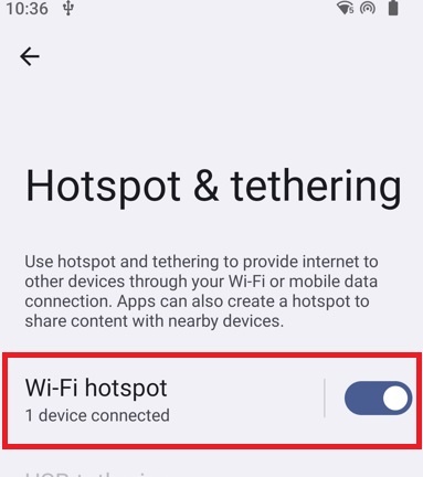 Device connected