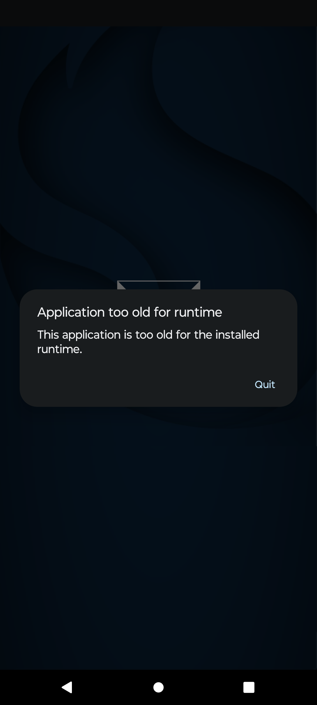 Application too old