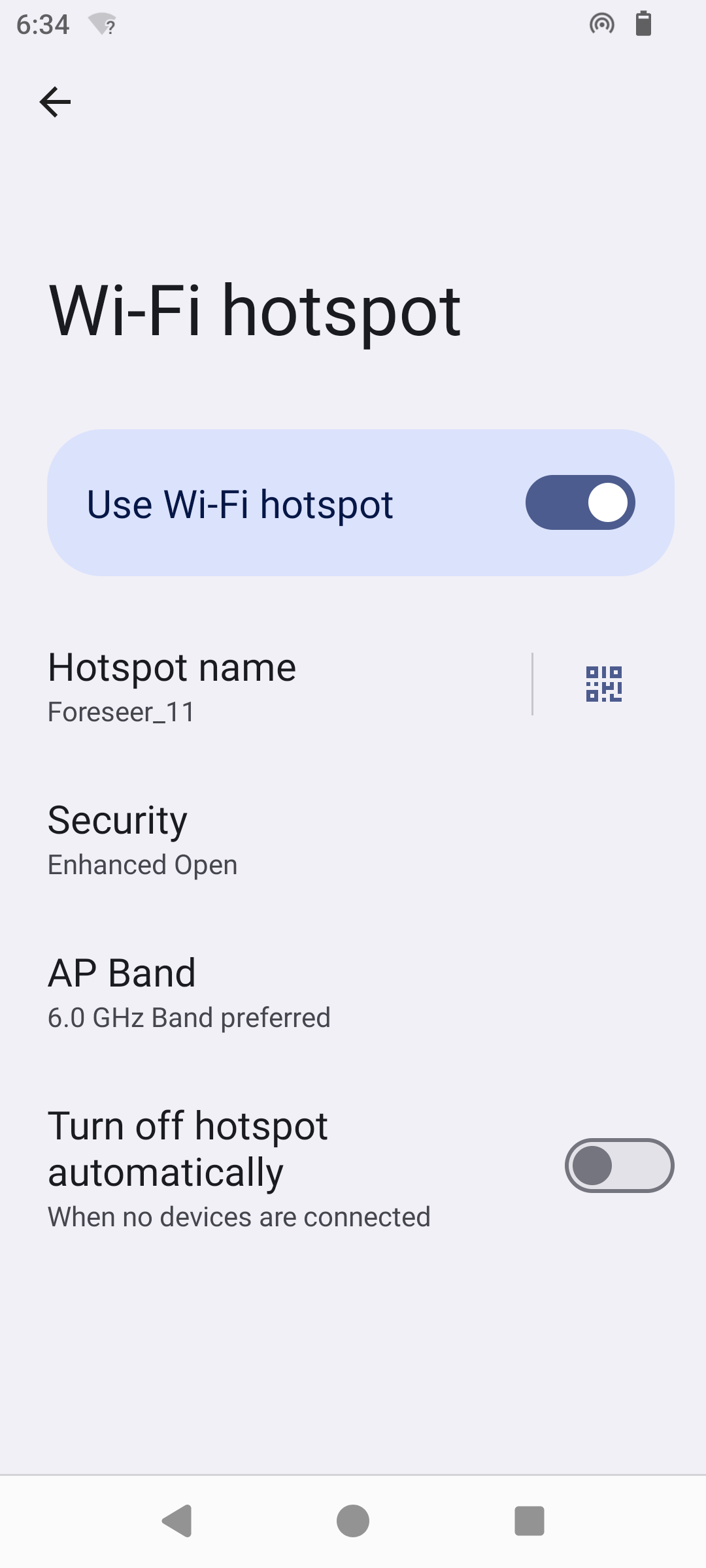 Hotspot settings