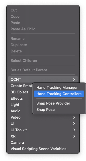 XR Hand Tracking Controllers