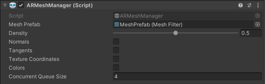 AR Mesh Manager Component