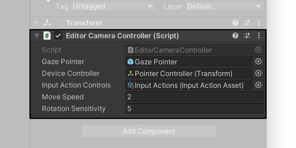 Editor Camera Controller script