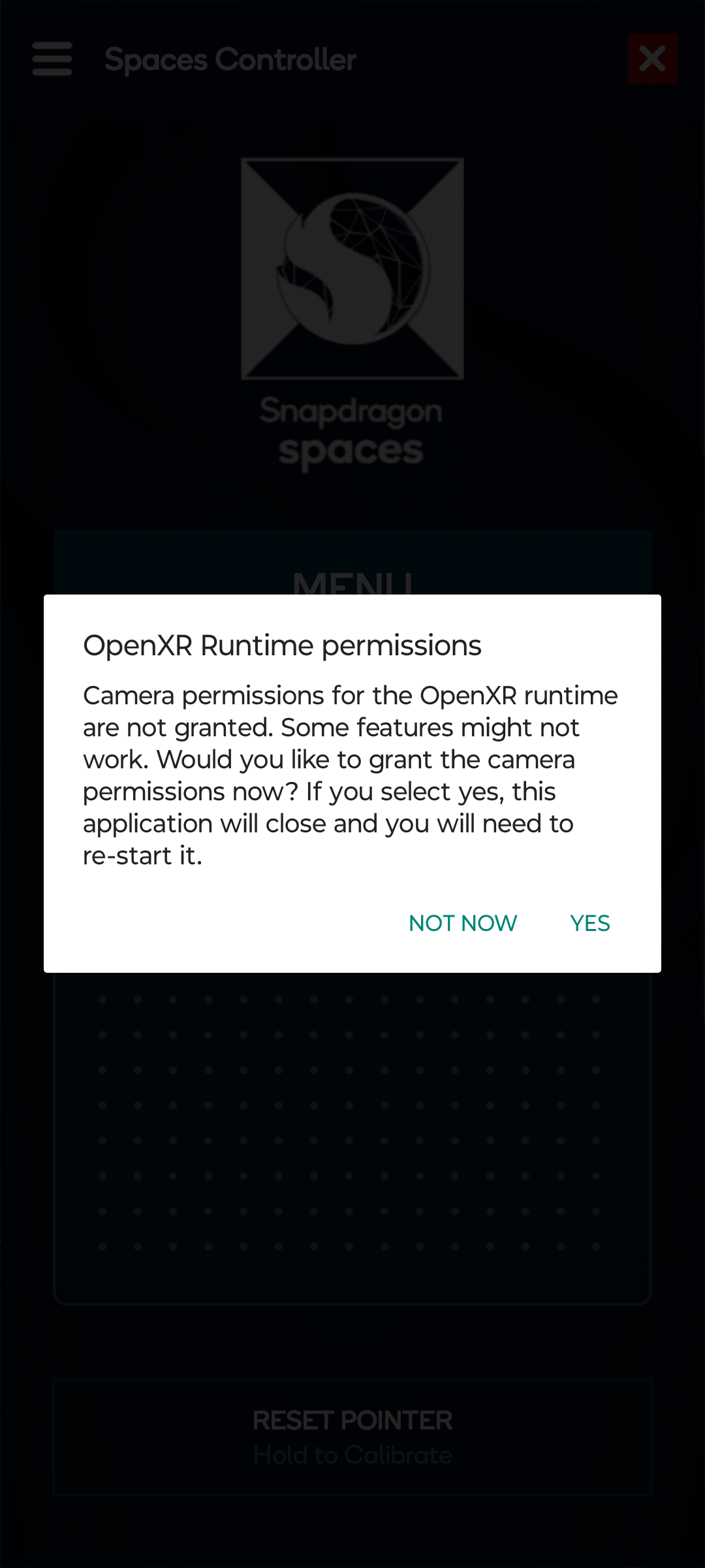 Permission popup example