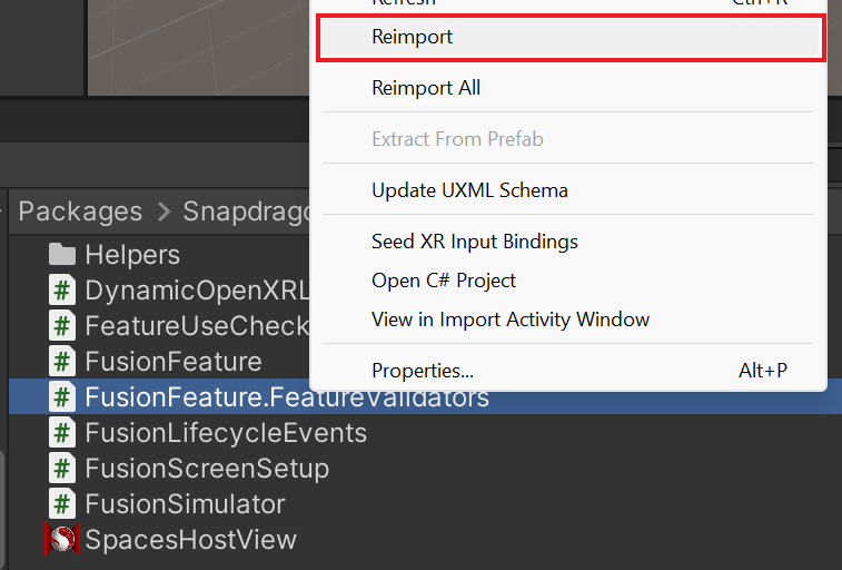 Fusion Feature Validator Reimport