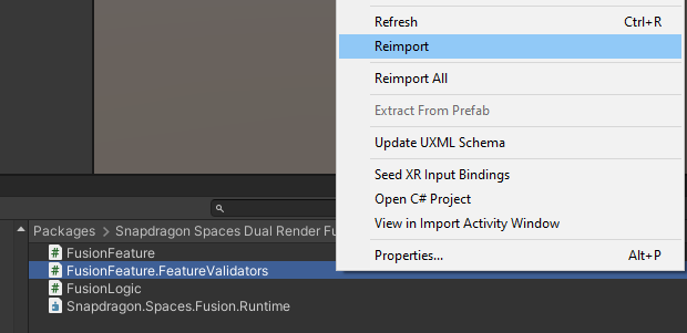 Fusion Feature Validator Reimport