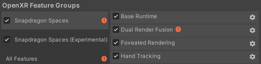 OpenXR Features including new Fusion Feature