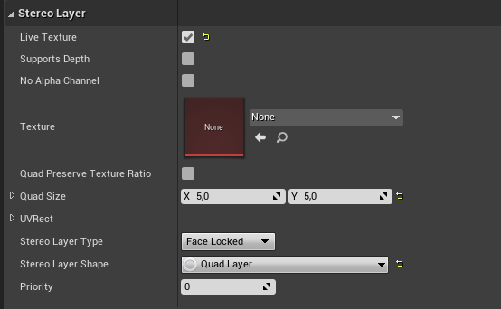 Stereo layer component settings