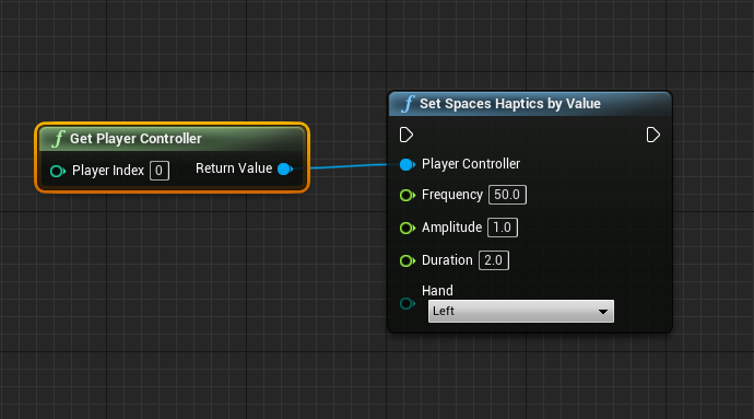 SetSpacesHapticsByValue blueprint node