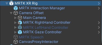 MRTK XR Rig hierarchy