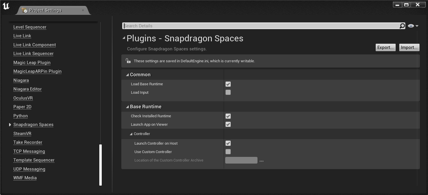 Custom controller setting in plugin settings