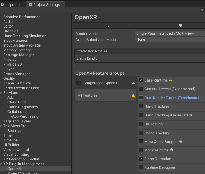 XR Plug-in Management